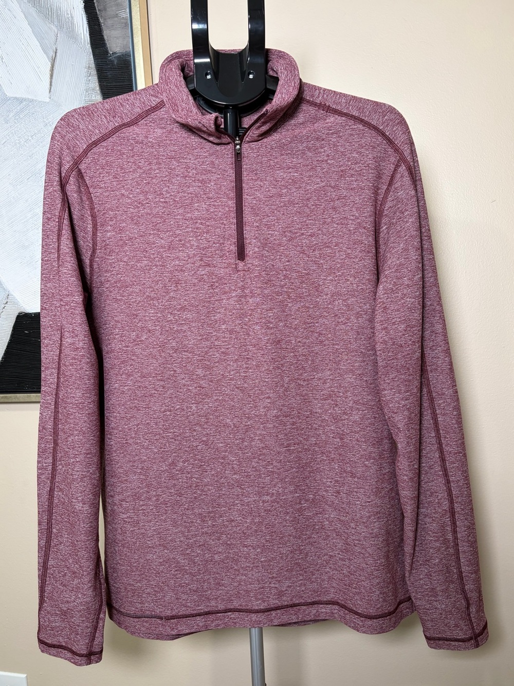 Lululemon Surge Warm 1/2 Zip Long Sleeve Pullover Heathered Cassis Large -No Tag - Picture 4 of 10